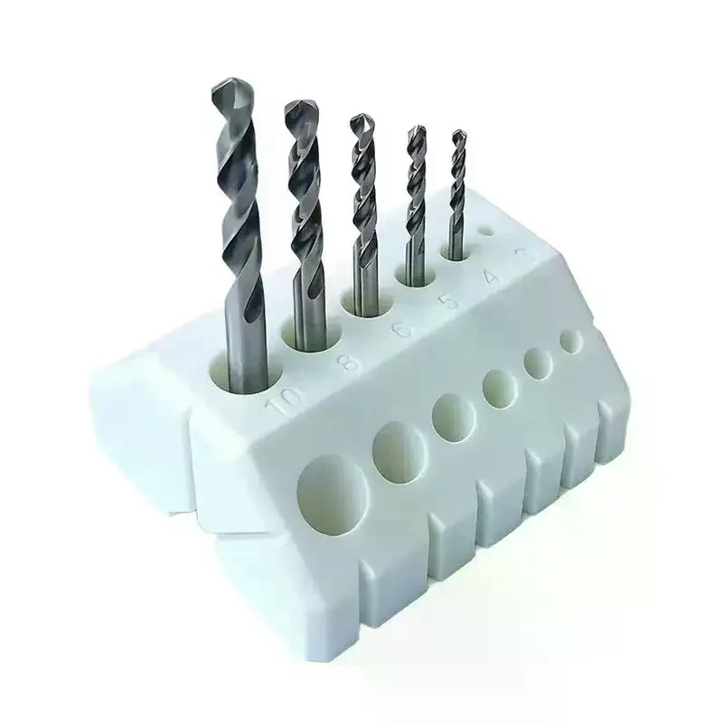 Green Plastic Drill Bit Storage Holder with Clear Size Marking ABS Rack for DIY Garage Workshop and Woodworking Use Party Supply