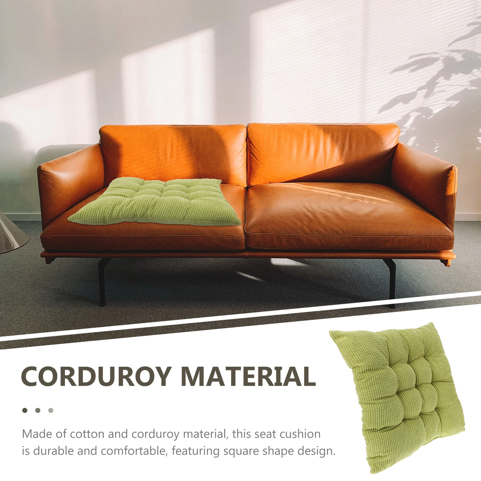 

1pc Square Chair Cushion Comfortable Breathable Tatami Seat Pad Home Office Desk Non Slip Thick Warm Corduroy Material Ergonomic