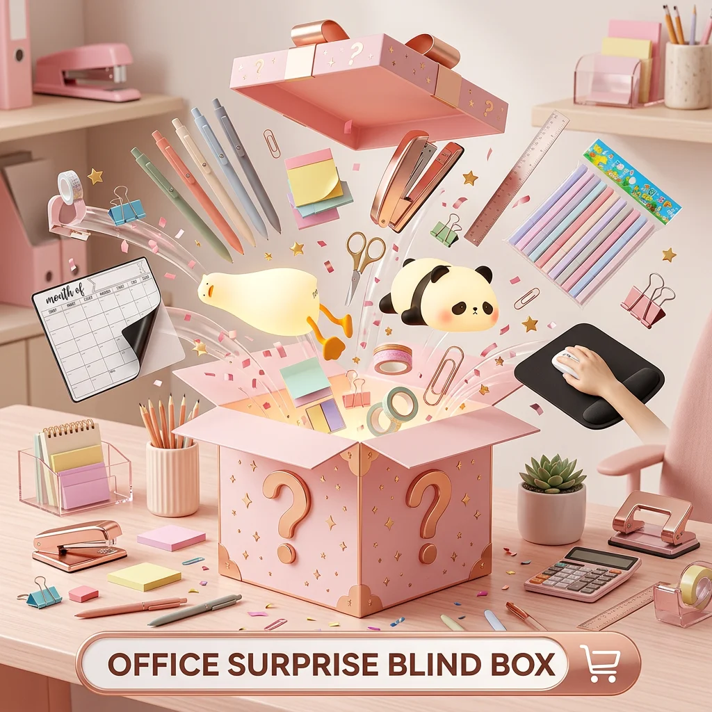 Office & School Stationery Surprise Blind Box - Creative DIY Scrapbooking Kit with Panda Plush, Mystery Puzzle Toys, and Accessories | Perfect Gift for Kids, Teens,