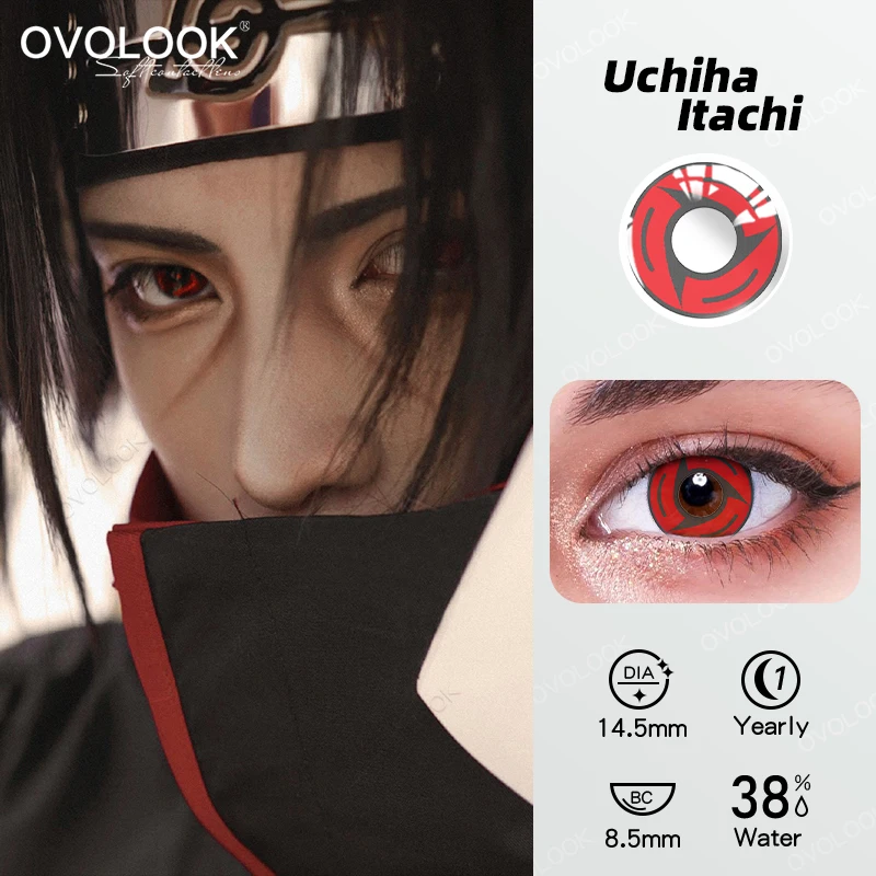 2pcs Cosplay Contacts Lenses for Sharingan Hatake Kakashi Uchiha Sasuke Itachi Madara Hinata Ciel\'s eye anime Costume Play