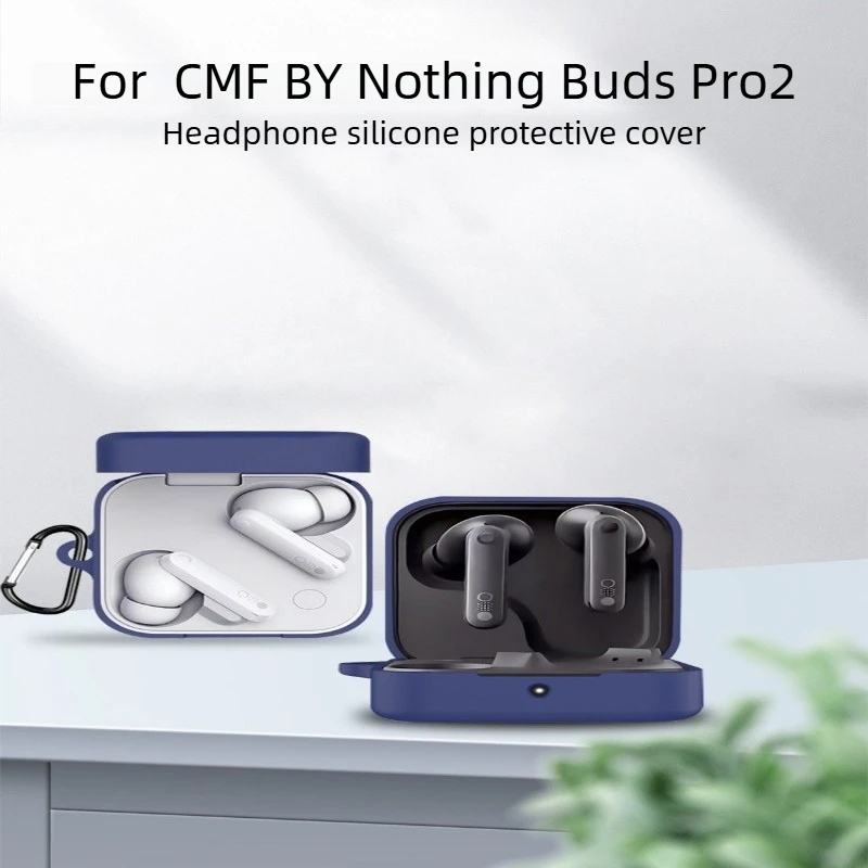 

Shockproof Silicone Charging Case Cover with Free Secure Latch For CMF by Nothing Buds Pro2