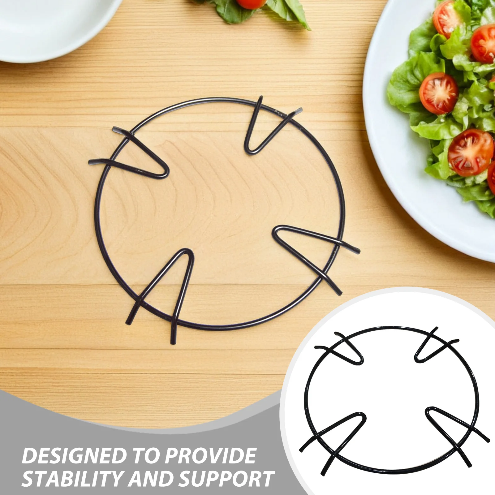 موقد غاز مستدير بأربعة مخالب من الحديد الزهر الأسود غير قابل للانزلاق حامل وعاء الحليب الصغير عموم دعم رف ووك حامل ملحقات الموقد