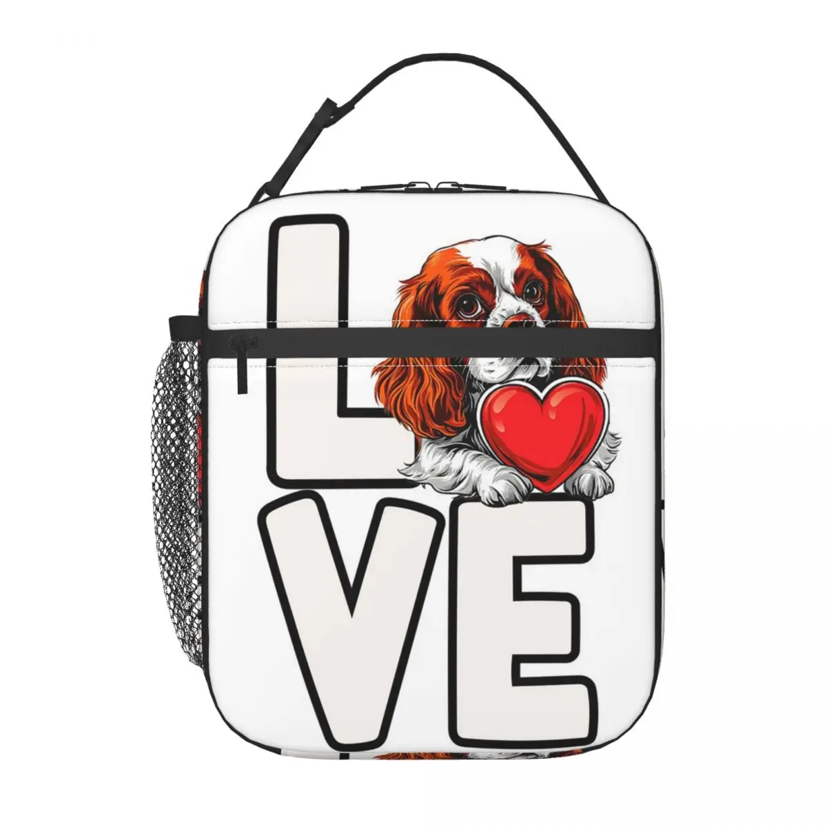 Cavalier King Charles Spaniel Dog Love Insulated Lunch Bag for Women Kids Leakproof Food Boxes Thermal Lunch Box Tote