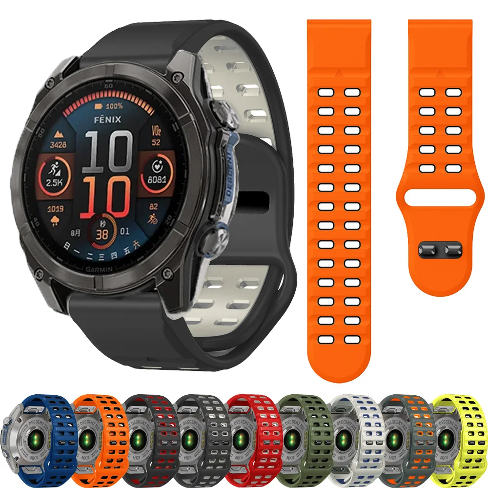 

Ремешок силиконовый для наручных часов, мягкий браслет для Garmin Fenix 7 7X Pro 6 6X 5 5X Plus QuickFit Fenix 8 E Epix Pro, 22 мм 26 мм