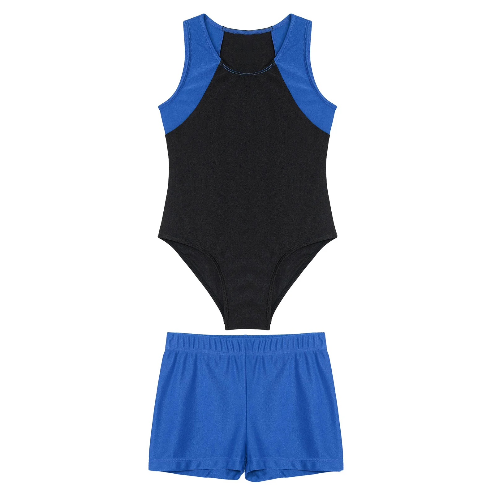 Kids Boys Ballet Leotards Dance Costumes Sleeveless Stretchy Workout Bodysuit Gym Outfit Gymnastics Clothes Jumpsuit with Shorts