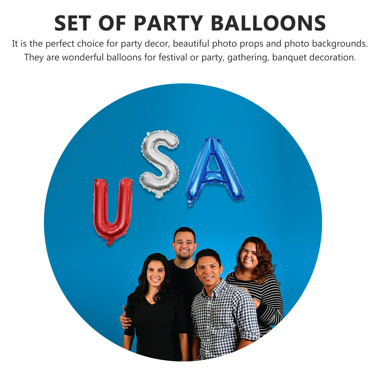 

12 Pcs Inflatable Foil Balloons Independence Day Party Decorations Household Banquet