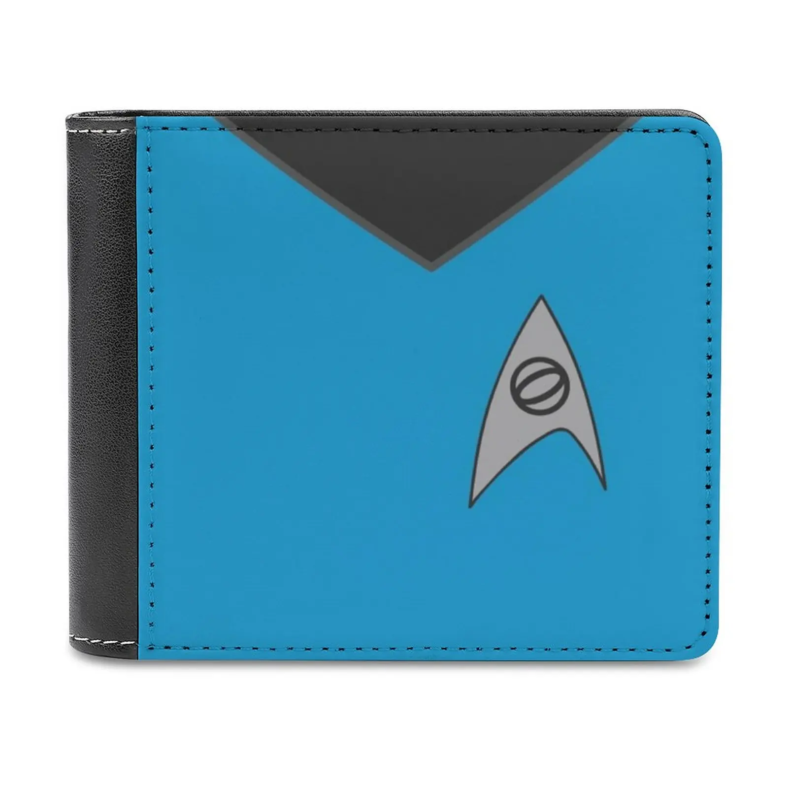 Science Blue New Men Wallets Pu Leather Men Purse High Quality Male Wallet Star Star Tos Spock Mccoy Star The Original Series