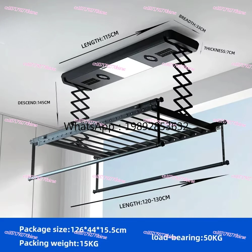 Electric Hanger Balcony Telescopic  Drying and Sterilization Voice Remote Control Smart