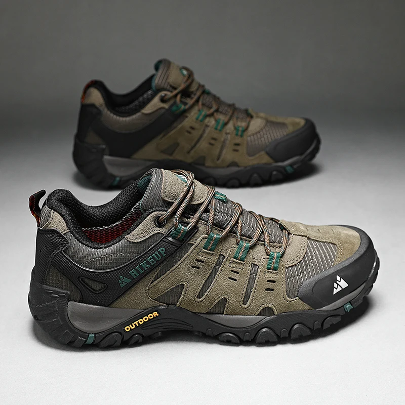 

High Quality Leather Hiking Shoes Lace-Up Climbing Hunting Sneakers Durable Outdoor Sport Men Trekking Leather Shoes Zapatillas