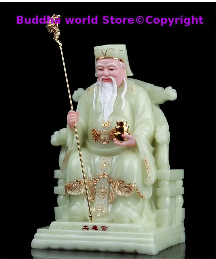

TU DI GONG богатство, Бог Цай Шен, Таиланд, Вьетнам, Сингапур, Нефритовая статуэтка Будды, Высококачественная фигурка для дома, магазин, процветание, удачи