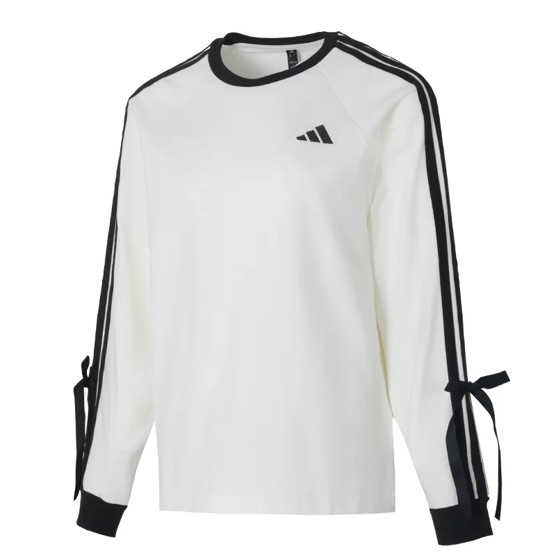 Adidas long-sleeve T-shirt for men and women, pure cotton top, sports casual tee for women KG3859