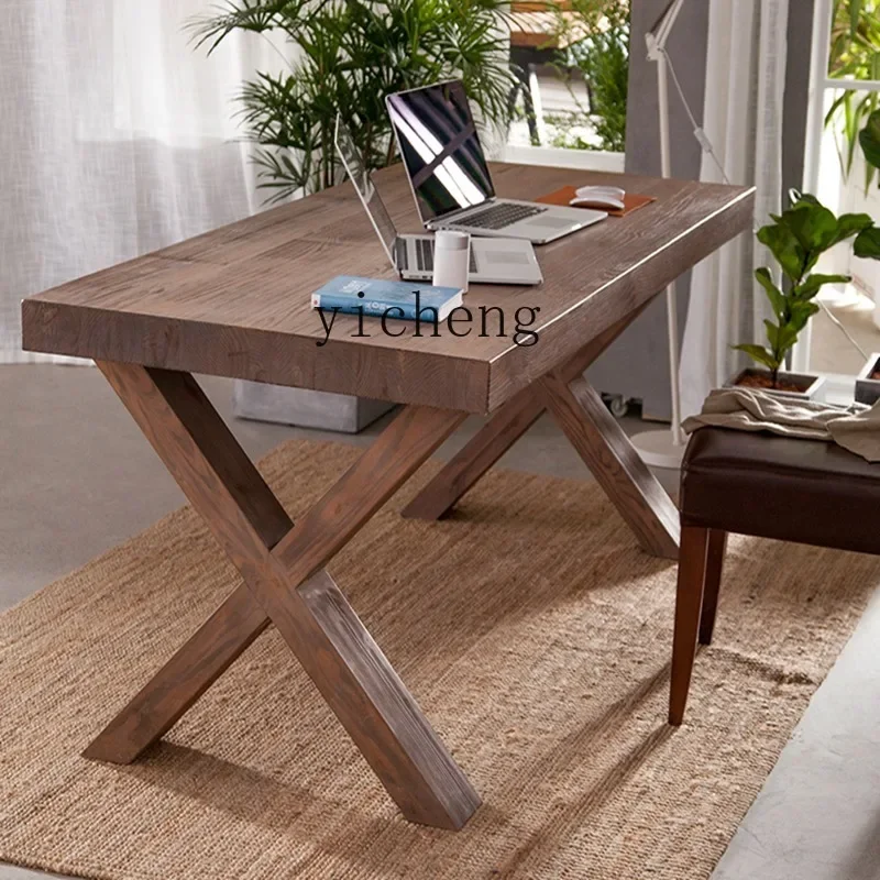 

AA Retro Desk Simple Household Solid Wood Rectangular Writing Nostalgic Log Desk