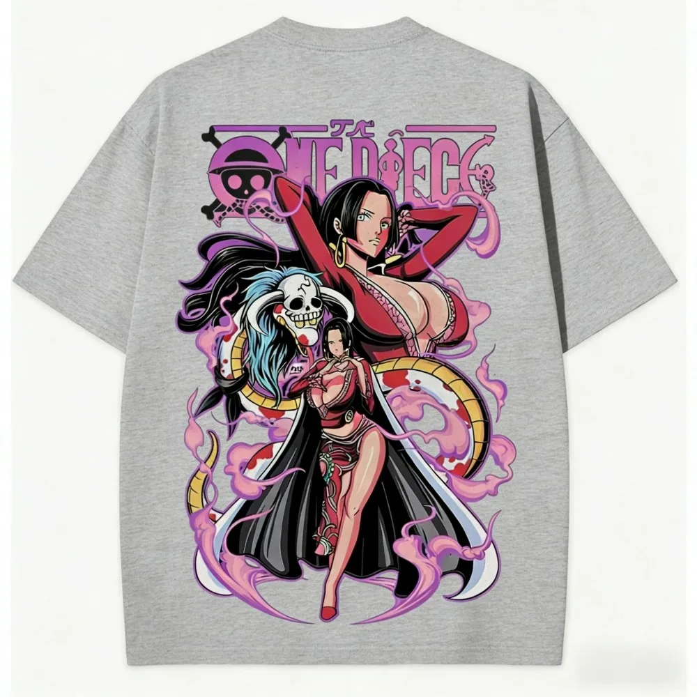 

One Piece Boa Hancock Unisex T-shirt 2026 Summer New Popular Anime Double-sided Printed Casual Parent-child Short Sleeved Top