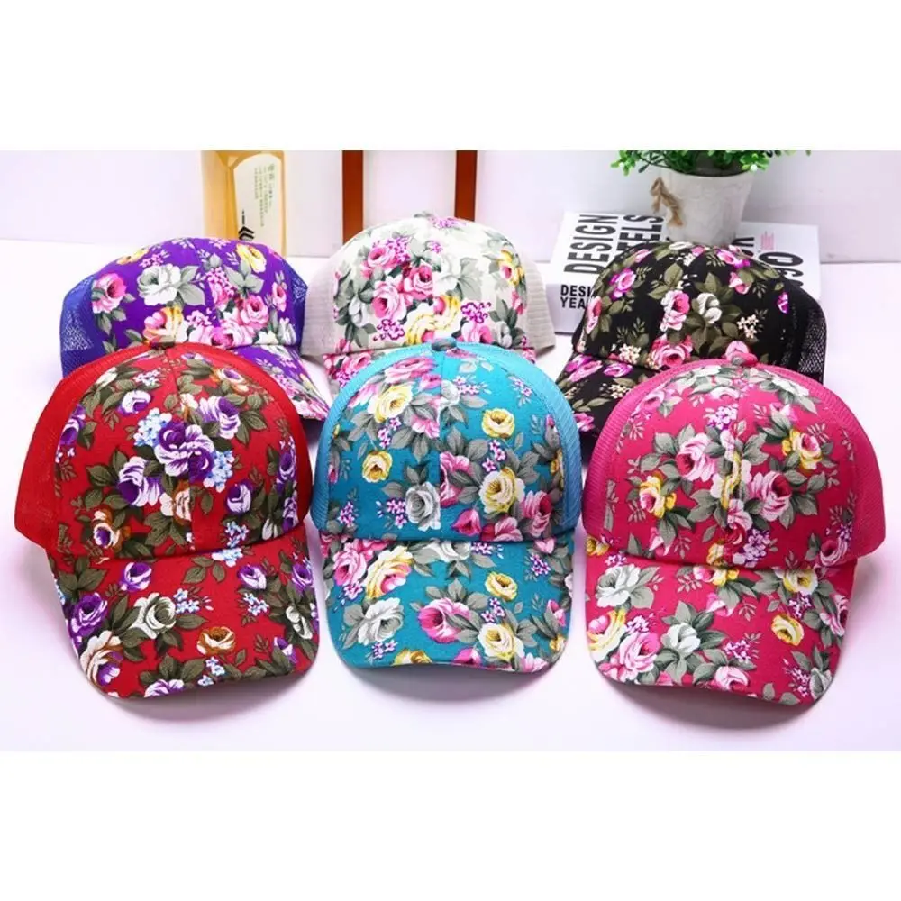 Модная сетчатая бейсболка с цветочным принтом, защита от солнца, шляпа от солнца в стиле хип-хоп, красочная кепка для рыбалки, лето-осень на открытом воздухе