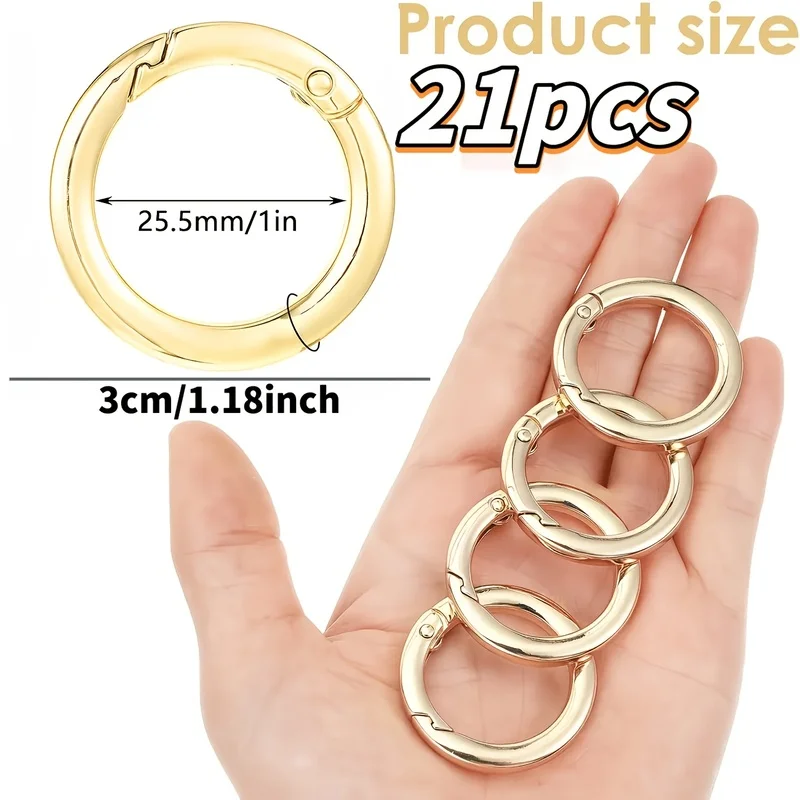 MetalO Quick-release ring hook - Durable round buckle，Applicable DIY Wallet making、Keychain、Mobile phone charm & dog tag，DIY Wal