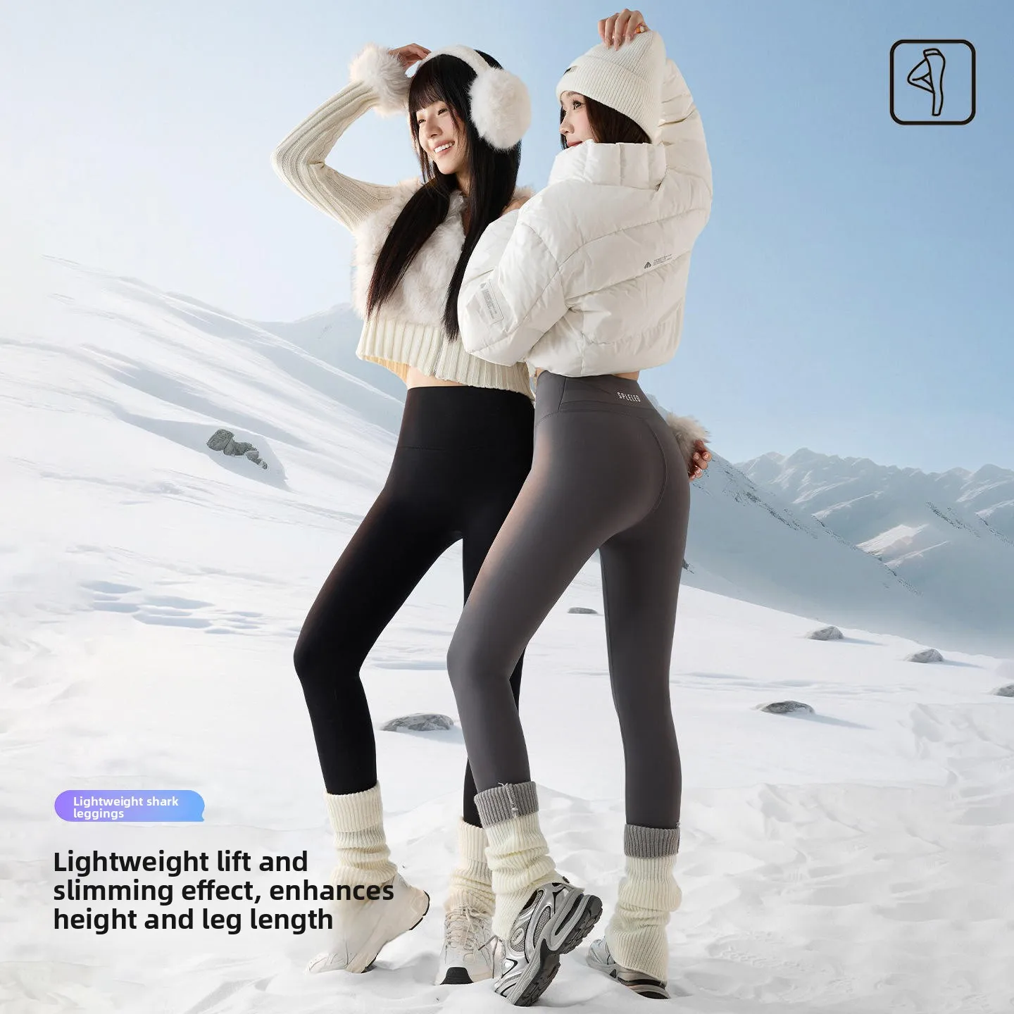 

High Waist Fce Lined Yoga Pants Women's Autumn Winter Slimming arkskin Pants Warm Abdomen Control Faionable Trousers