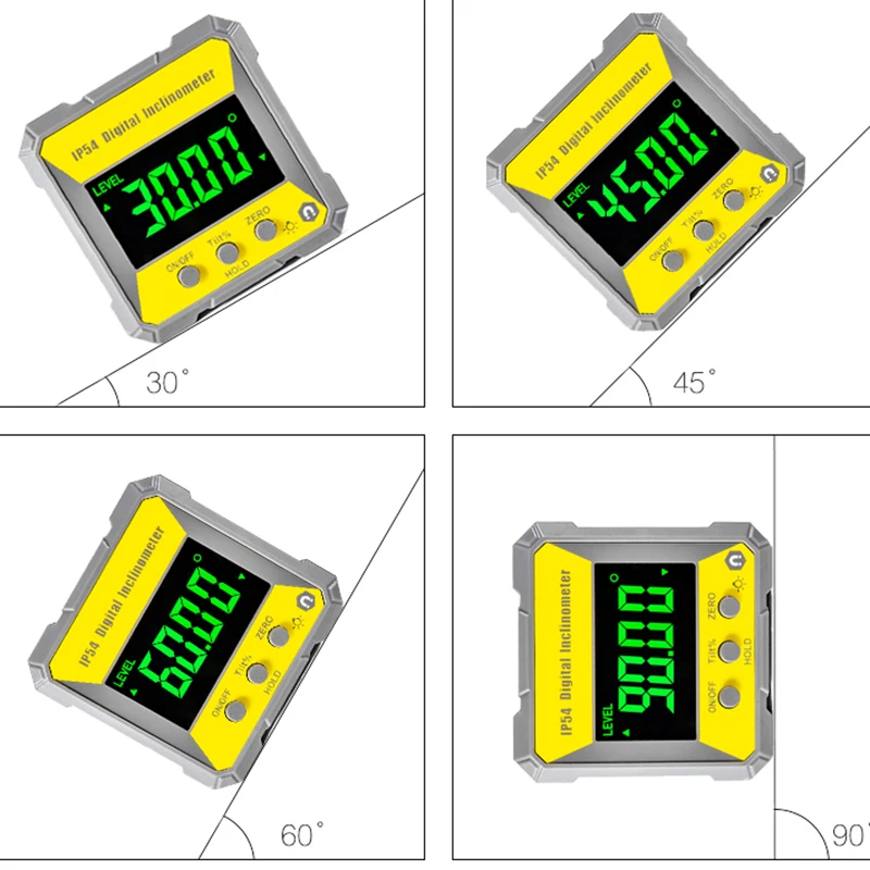 Inclinometro digitale di misurazione Mini inclinometro digitale a 360 ° con goniometro smussato universale elettronico a Base magnetica