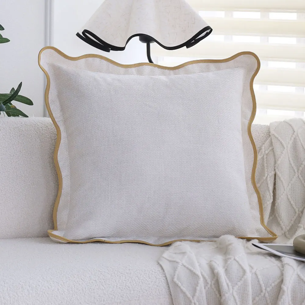 Ruffled Decorative Cushion Cover for Sofa Living Room Korean Style Throw Pillow Cover 45x45 Home Decor Pillow Cases Comfortable