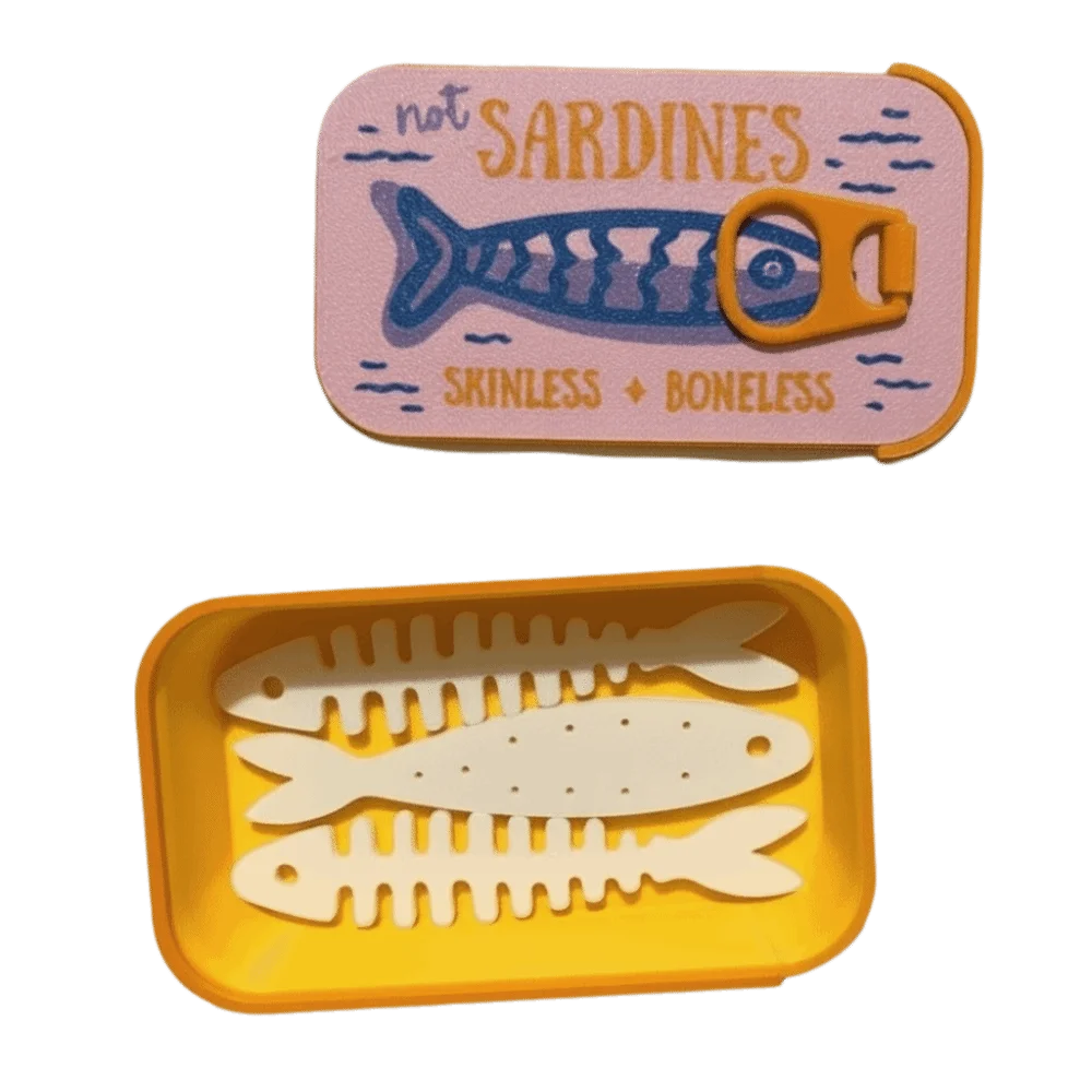 3D-gedruckte Sardinen-Dosen-Schmuckschatulle, multifunktionaler, kreativer Schmuck-Organizer, langlebig, dekorativ – Detail 11