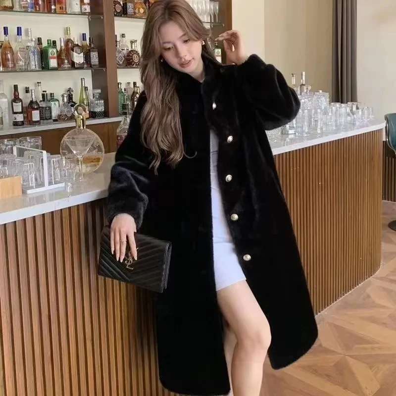 Environment protection Mao Mao fur Jacket Ladies winter2027New High-quality Mink velvet coat women long Overwear thicken Outcoat