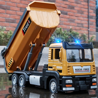 1/50 Scale Tipper Truck Alloy Diecast Toy Model Dump Engineering Transport Truck Sound Light Pull Back Collection Gifts For Kids