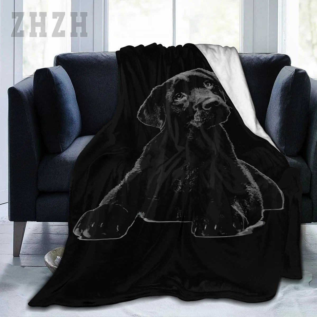 Blanket Black Lab Labrador Retriever Puppy Dog Graphic Dog Mom Flannel Multifunction Camping Sofa Cover Keep Warm