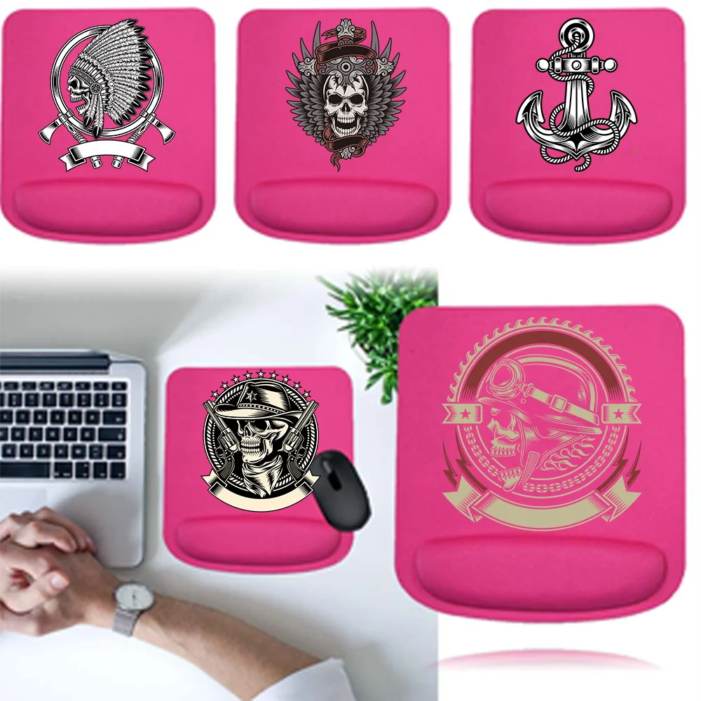 Mouse Mat Anti-Slip Support Wristband Mat Pad Simplicity for Learning and Office Square Mouse Pad for Skull Series
