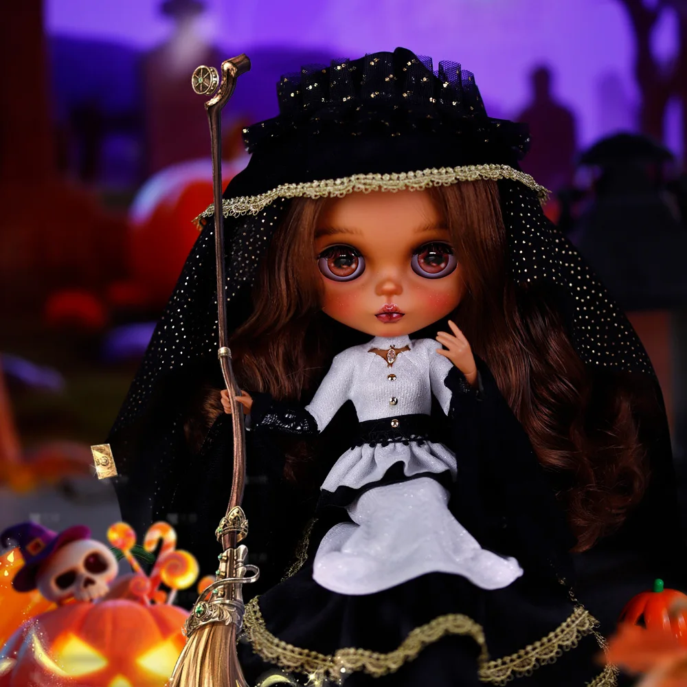 ICY DBS Blyth-pop Heet meisje Donkere huid Mat gezicht Handgeschilderde make-up Casual Veelzijdige outfit Jurk Anime Meisje 19-gewrichten Lichaam BJD