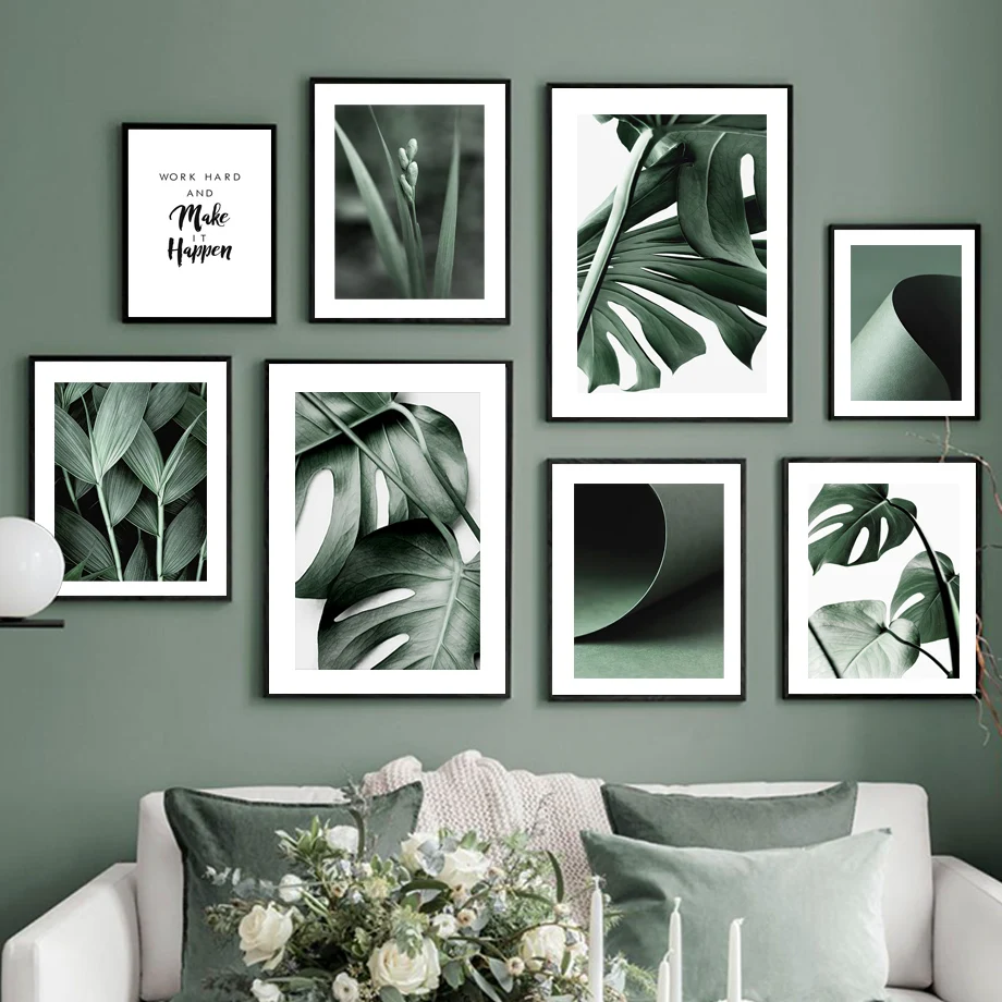 Banana Leaves Fresh Plant DIY Digital Oil Painting Handpainted Art Wall Bedroom Living Room Home Decor Kids Room Decoration Gift