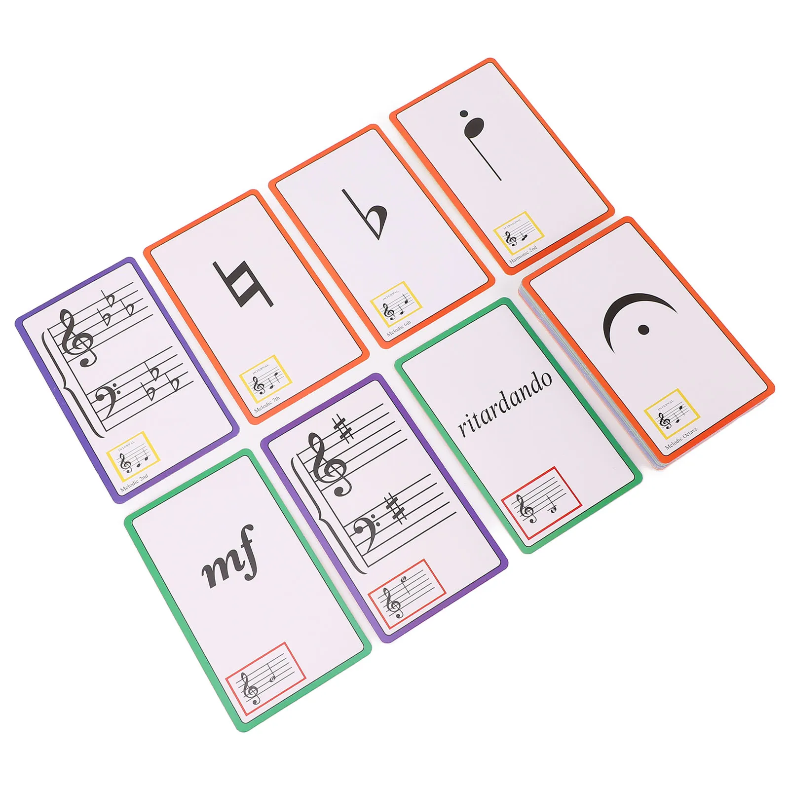 50 قطعة من بطاقات فلاش الموسيقى المزودة بالألوان على الوجهين بطاقات فلاش البيانو للتعلم #3