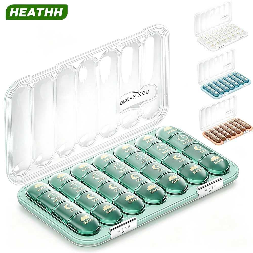 1PCS Weekly Pill Organizer 3/4 Times a Day, Large Pill Box, 7 Day Medicine Organizer Pill Case for Vitamin/Fish Oil/Supplements