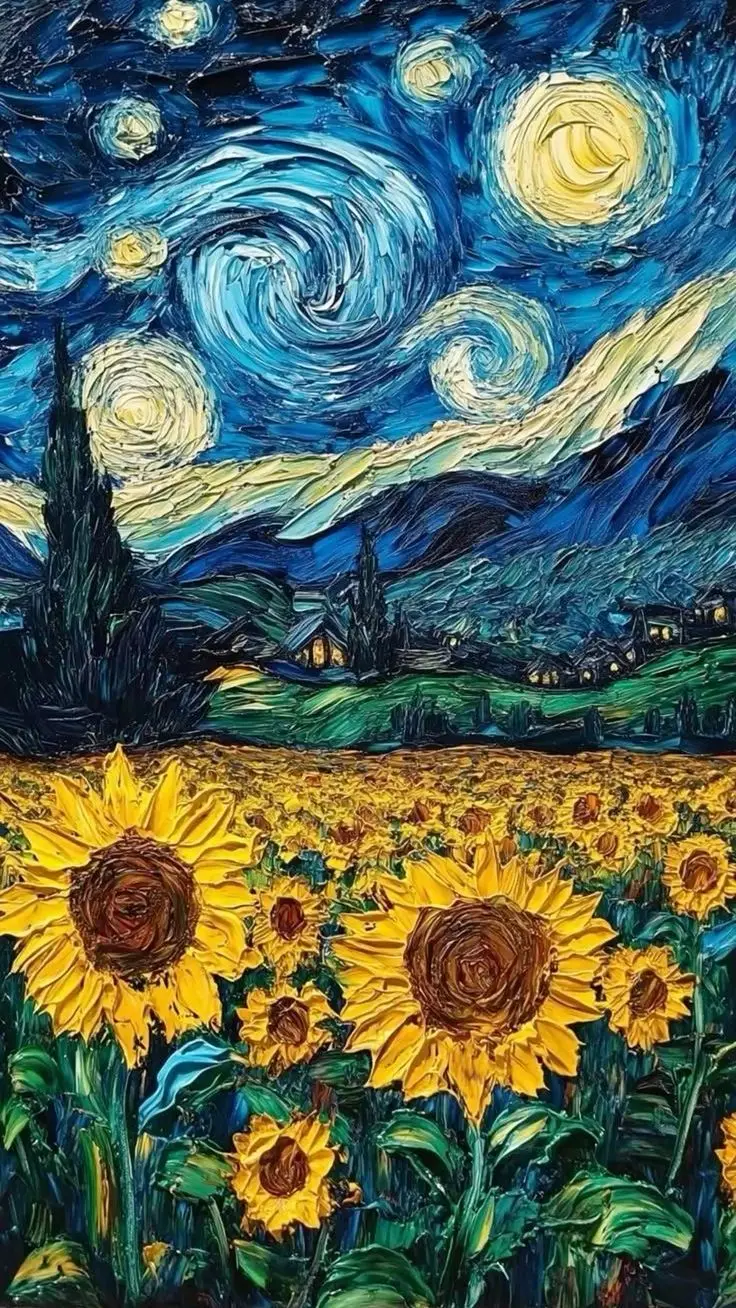 

JMINE Div 5D Ван Гог Подсолнух Небо Полная алмазная живопись наборы для вышивки крестом искусство знаменитое искусство 3D краска алмазами