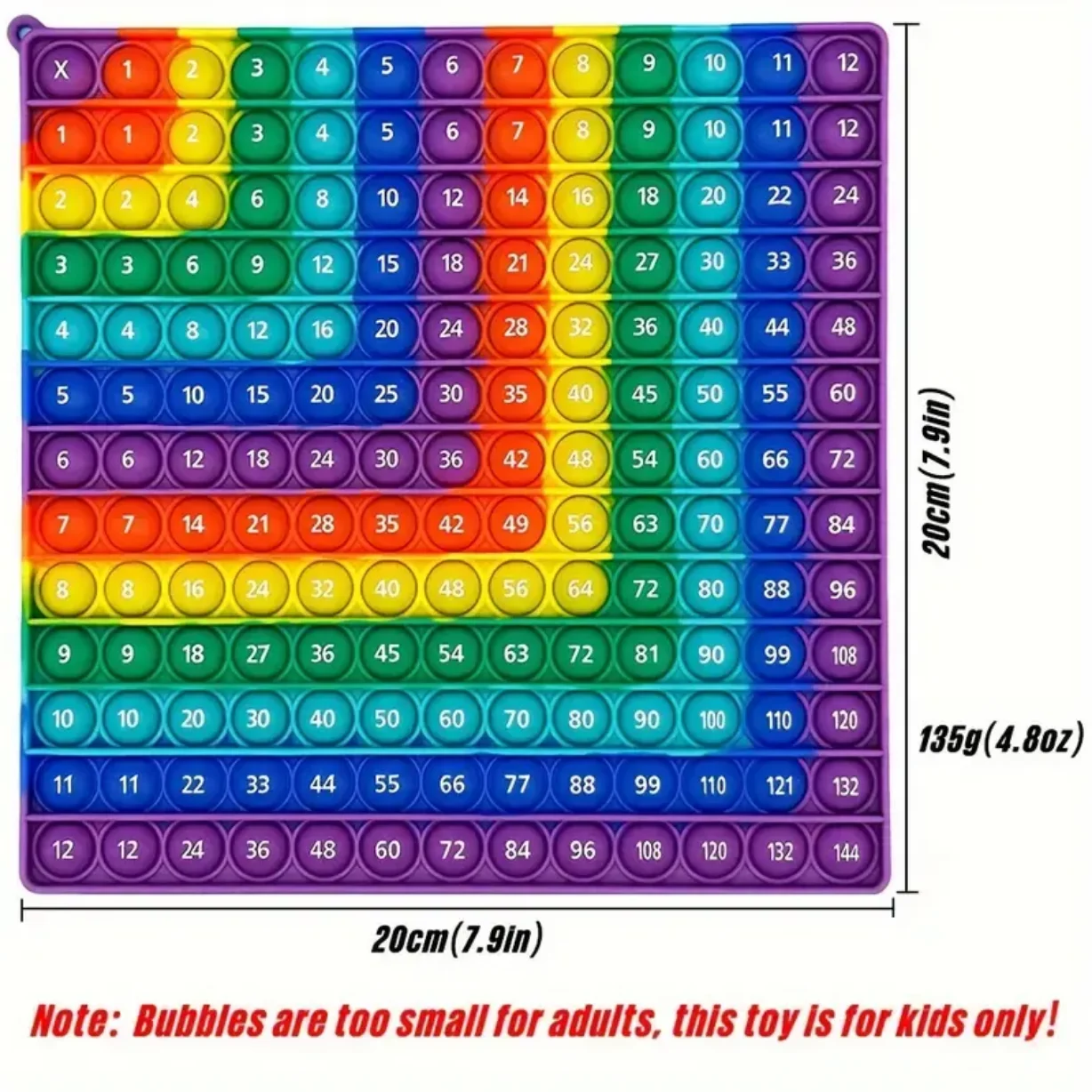 Vermenigvuldiging Toevoeging Wiskundespel Speelgoed, Regenboog Siliconen Beide zijden Times Tafel Educatief speelgoed Cadeaus voor kinderen