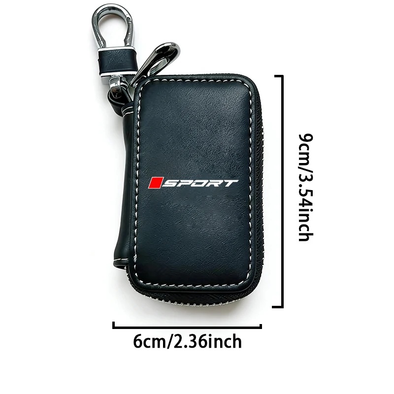 Sports logo car key case - PU leather smart keychain protective cover, protecting car keys from scratches