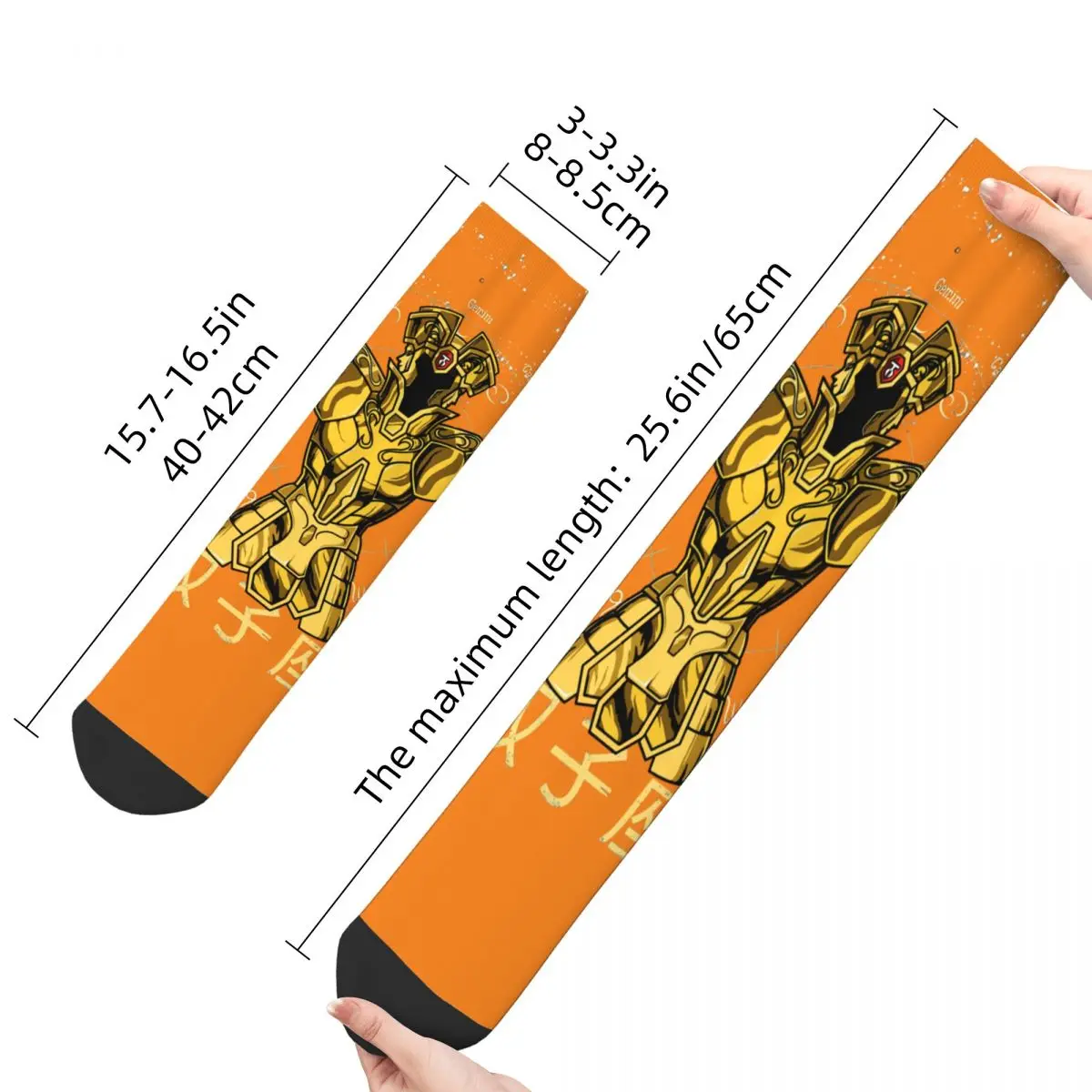 Happy Funny Men\'s compression Socks GEMINI Retro Harajuku Saint Seiya Hip Hop Novelty Casual Crew Crazy Sock Gift Printed