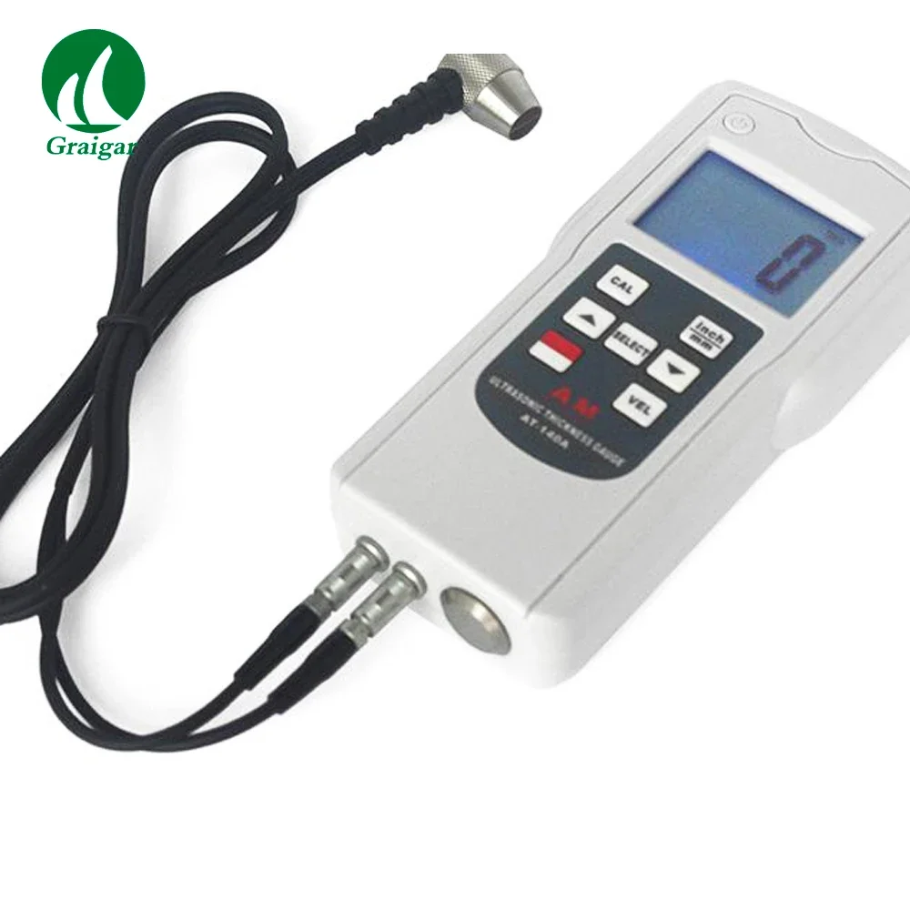 AT-140A Ultrasonic Thickness Gauge Meter Tester for Industrial NDT Testing 0.1mm Resolution 1.2 to 200mm Range Portable