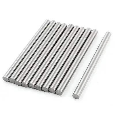 7mm Dia 100mm Length HSS Round Stock Rod Lathe Tools Silver Tone 10pcs