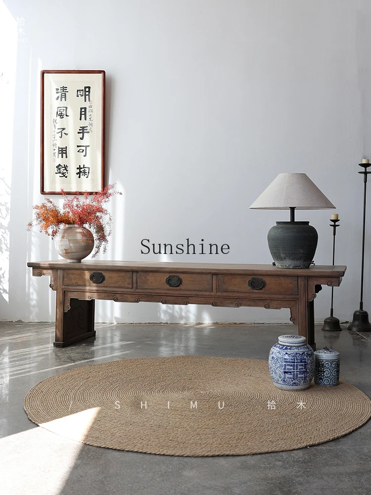 

Long TV cabinet living room bedroom solid wood Chinese antique furniture FT