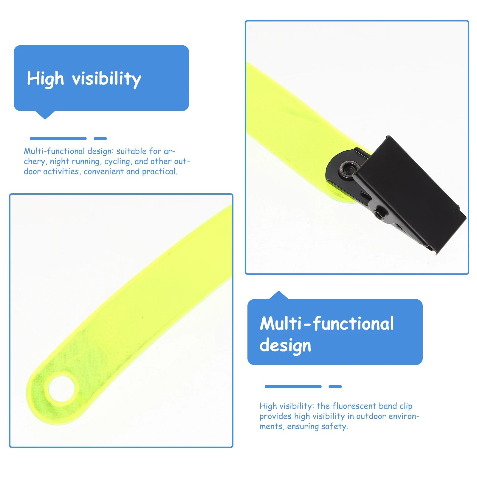 

24pcs Fluorescent Band Clips High Visibility Reflective Trail Markers Glow Camping Hiking Accessories Outdoor Safety Gear