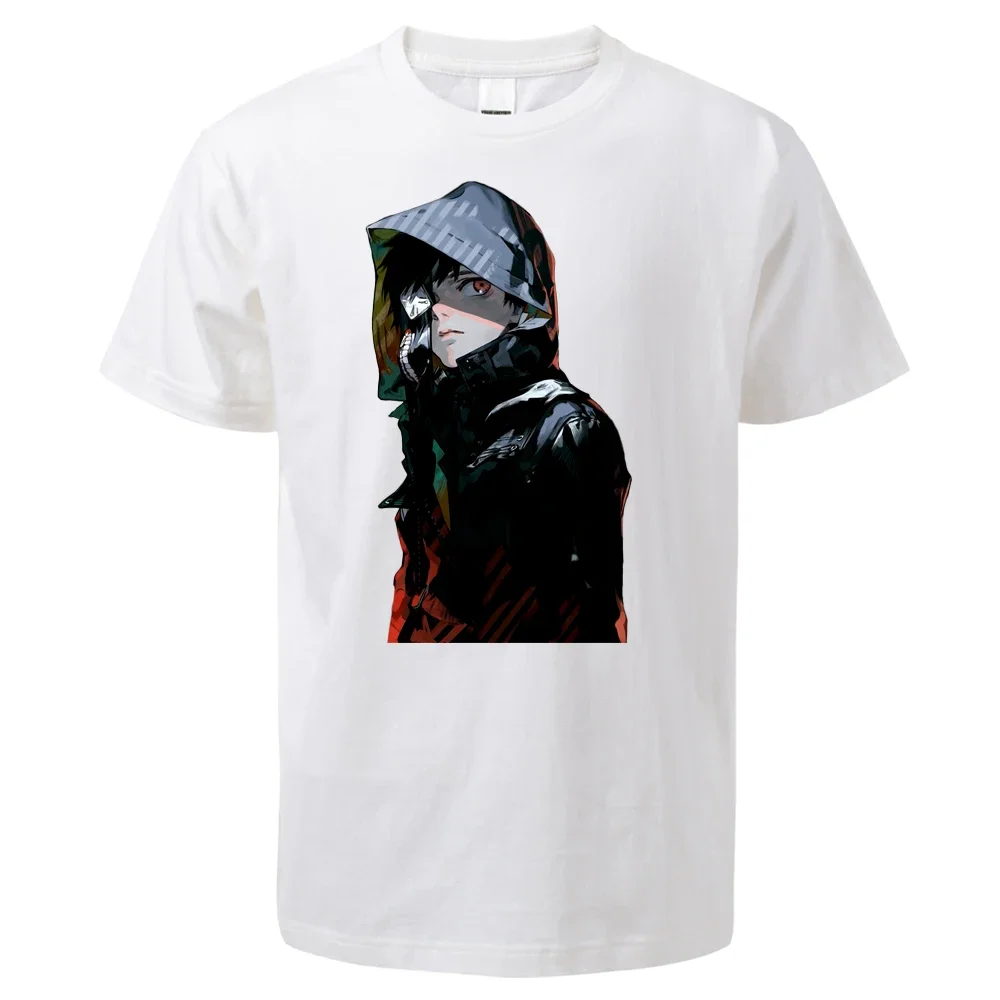 Evil Tokyo Ghoul Kaneki Ken 2024 New Summer Unisex Cotton T-Shirt Simple Printing Tees Mens Short Sleeve Cotton T-Shirt