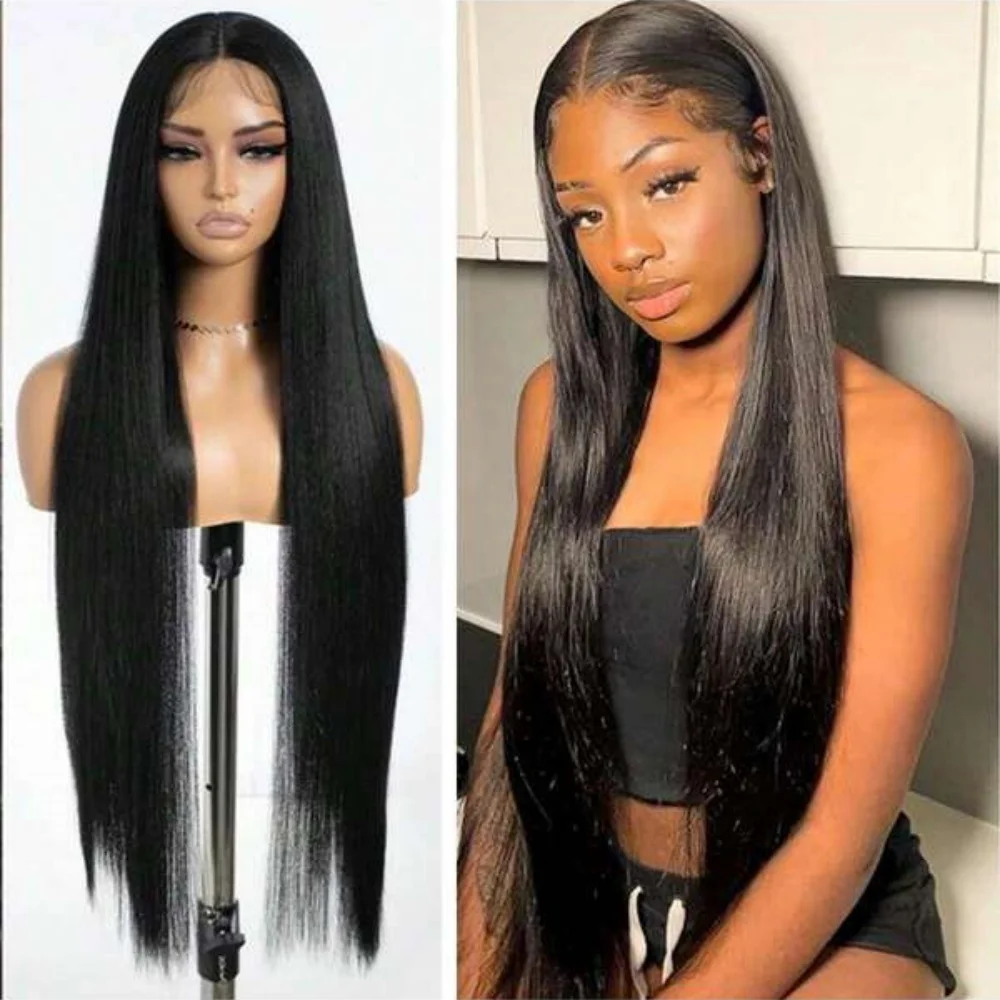 

13x4 Фронтальные парики Человеческие волосы Прямые парики фронта шнурка Человеческие волосы Предварительно выщипанные 180 Плотность Прозрачный прямой парик фронта шнурка