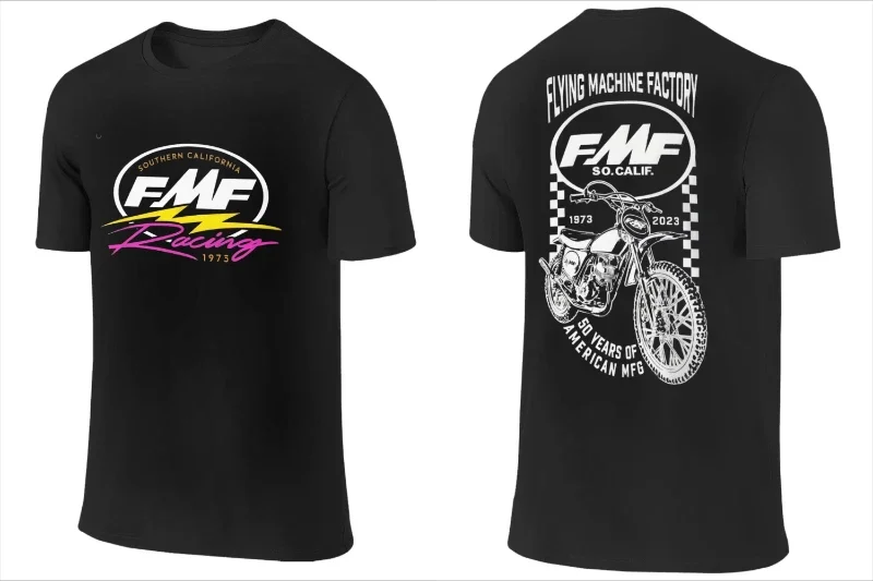 

FMF Racing Herman Men's Vintage Motorcycle Graphic T-Shirt Cotton Regular Fit Retro Racing Design Checkered Flag Motorcycle Art