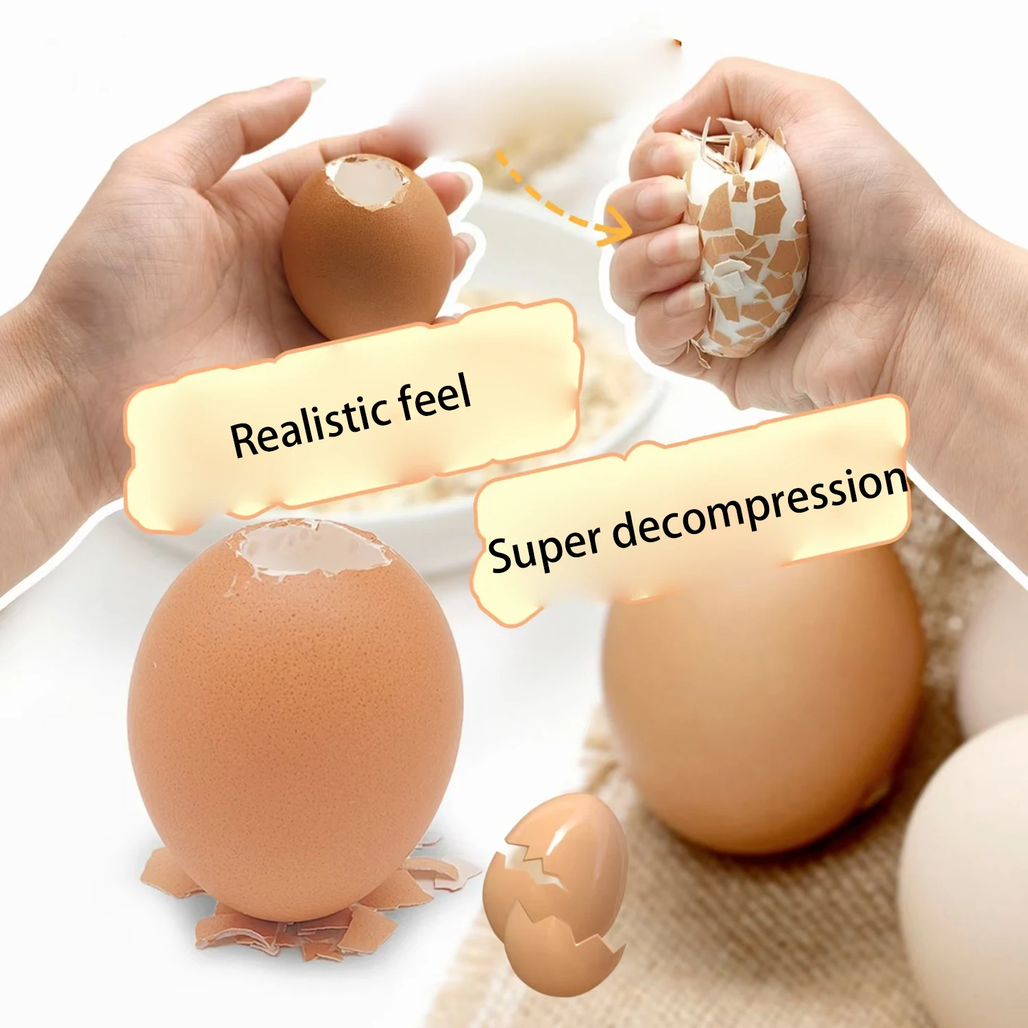 Egg Squeezing Pressure Reducing Toy Simulates Crushing Touch (Eggshell can only be crushed once) Color Random