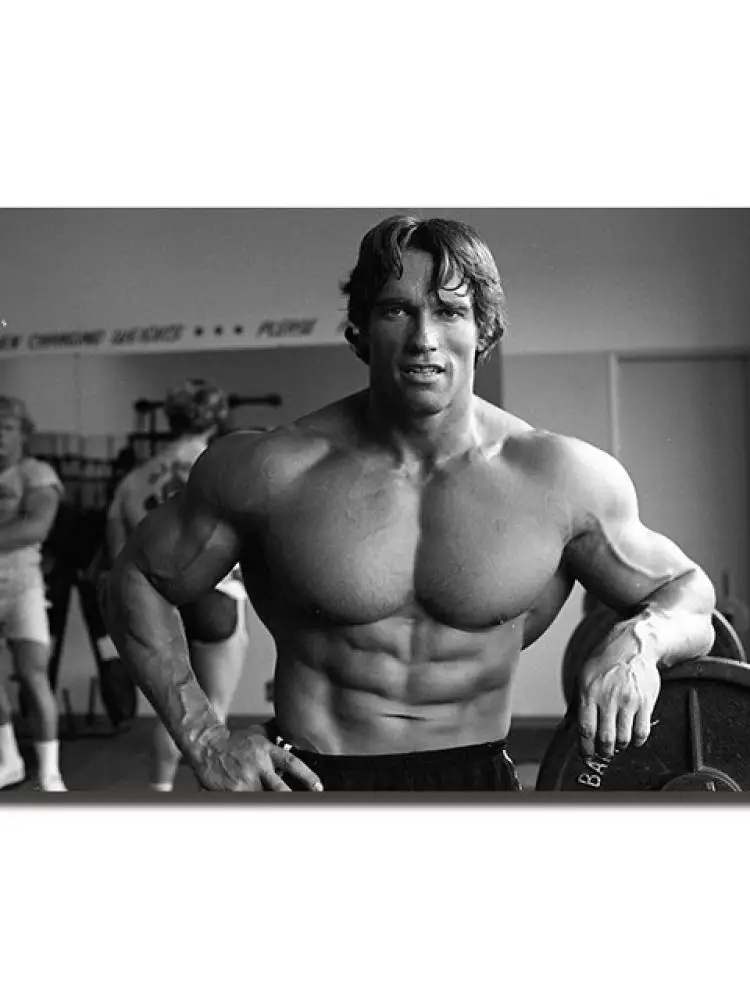 Arnold Schwarzenegger Bodybuilding Motivational Quote Black and White Posters Print Canvas Gym Fitness Sports Wall Art Picture D