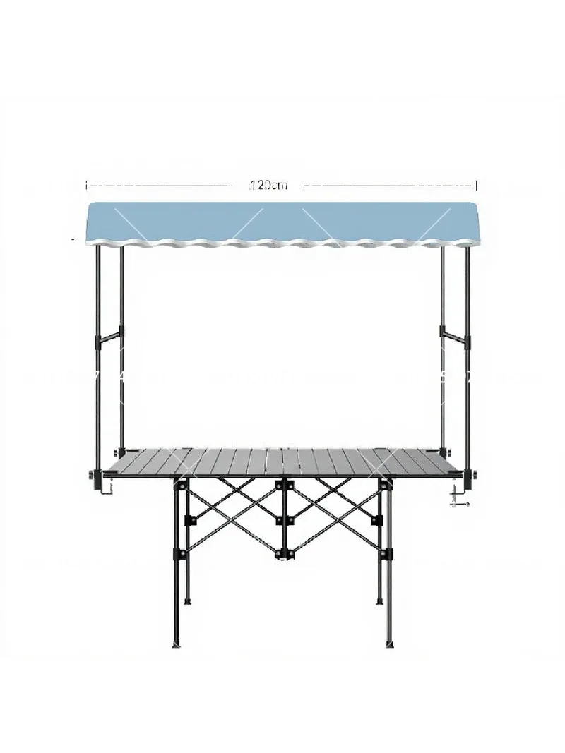Portable Pull Cart with Pop-Up Awning, Camper Van Roof Canopy, Mobile Stall Shade for Outdoor Vending