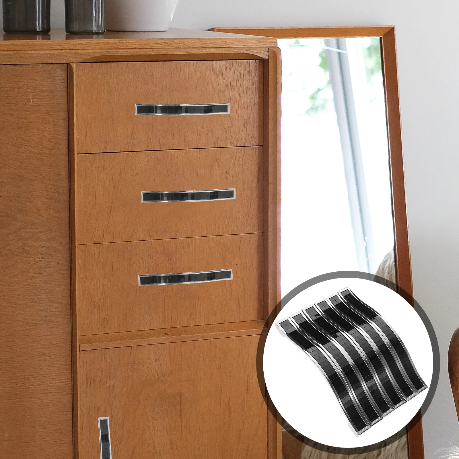 

6Pcs Crystal Drawer Handles Zinc Alloy Cabinet Pulls Door Handles for Kitchen Furniture Cabinet Wardrobe Dresser Cupboard