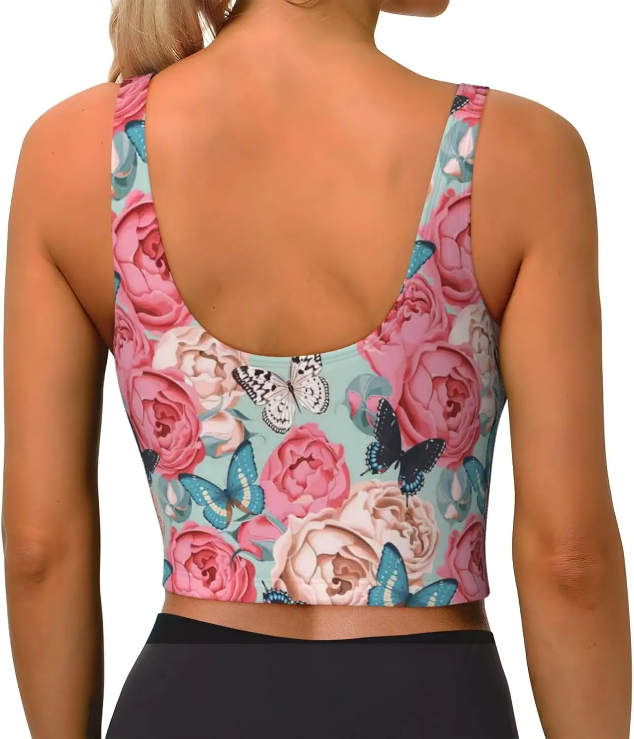 Rompi Olahraga Wanita Fashion Musim Panas hingga Musim Dingin Ringan Motif Bunga Warna-warni Rompi Latihan Yoga untuk Wanita