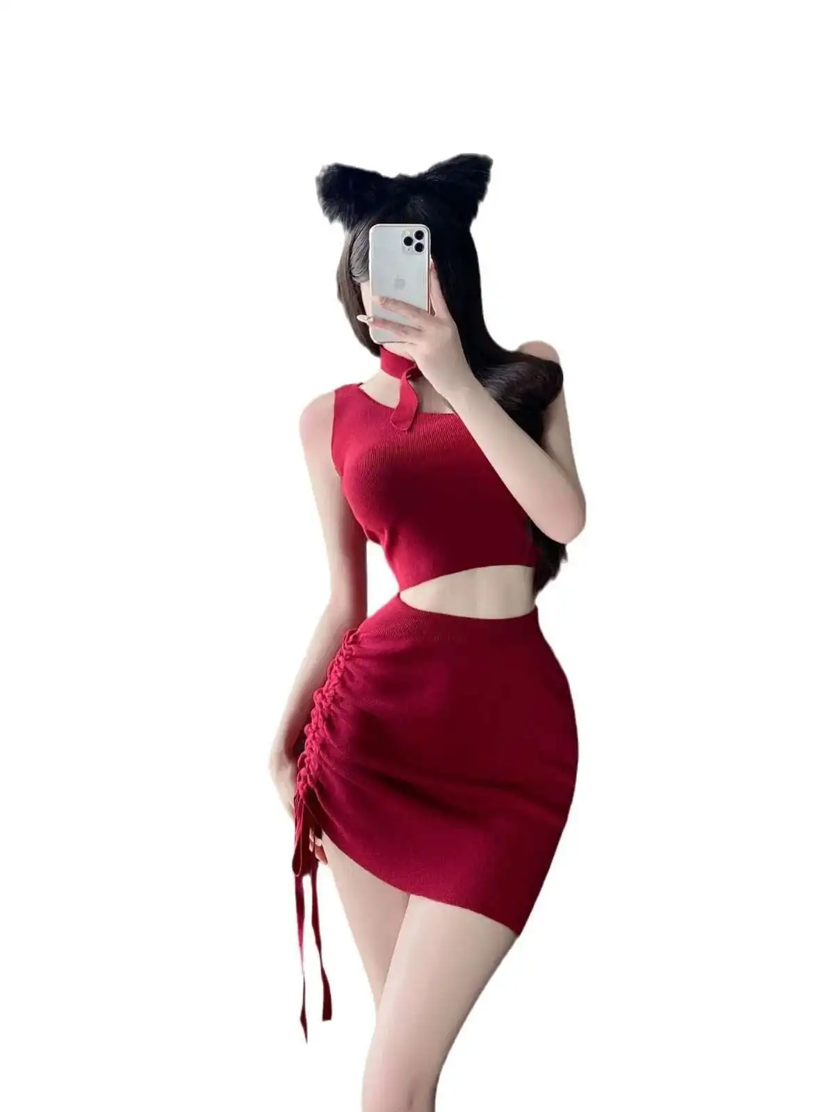 Koningin Sexy Nachtclub Stijl Skew Schouder Top Trekkoord Verpakt Hip Trui Jurk Elegante Hot Sexy Vrouwen Mini Jurk Top 5QN