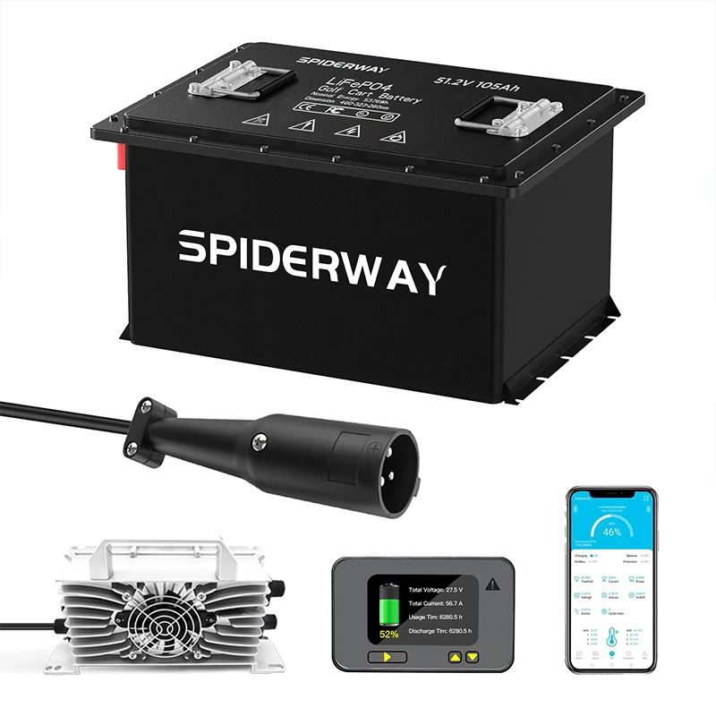 

Литий-железо-фосфатный (LiFePO4) аккумулятор 48В (51.2В) 105Ач для подъемников Genie, JLG, Skyjack, ножничных подъемников с Bluetooth, зарядное устройство 25А, BMS 200А