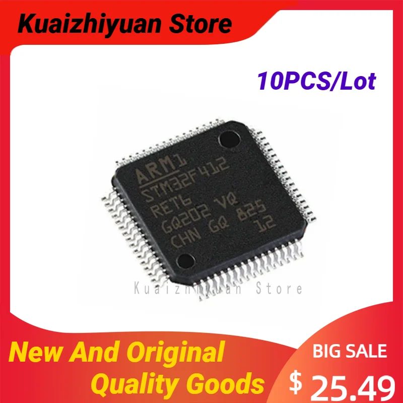 10PCS/Lot New And Original STM32F412RET6 STM32F412R STM32F412RE STM32F412RET STM IC MCU Chip LQFP-64 Chipset Quality Goods